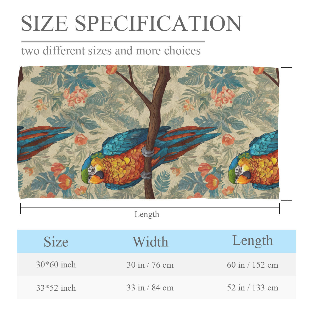 Parrot Design Beach towel (comfortable model)|Polyester