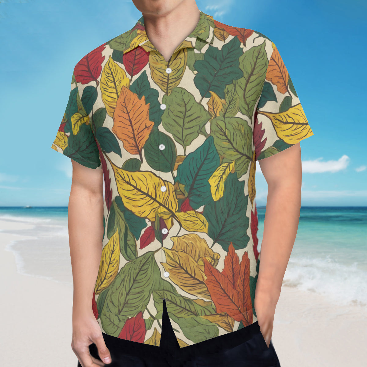 Awesome Leaves Hawaiian Shirt(No chest pocket) | Polyester