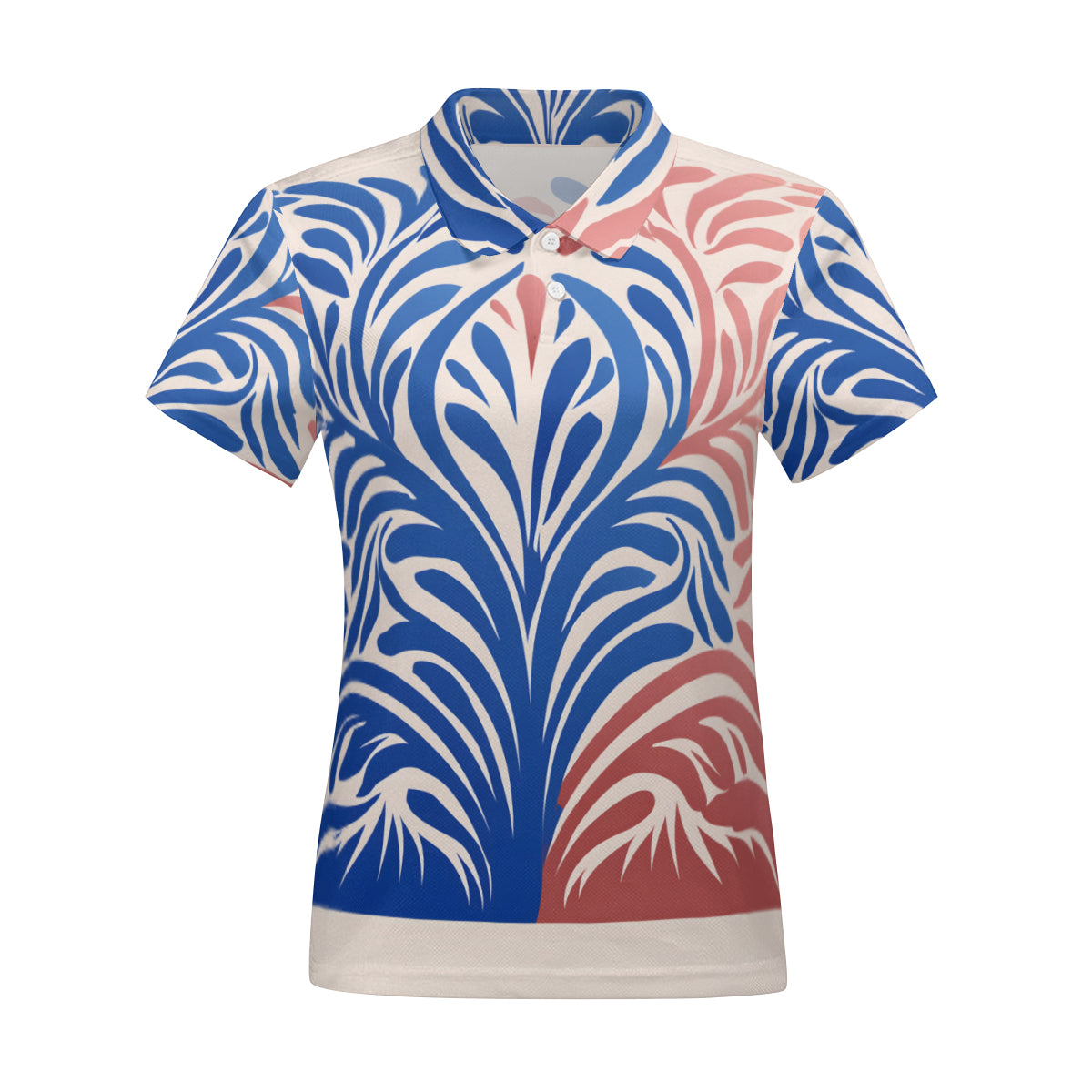 Abstract Pattern Women's Short-Sleeved Polo Shirt