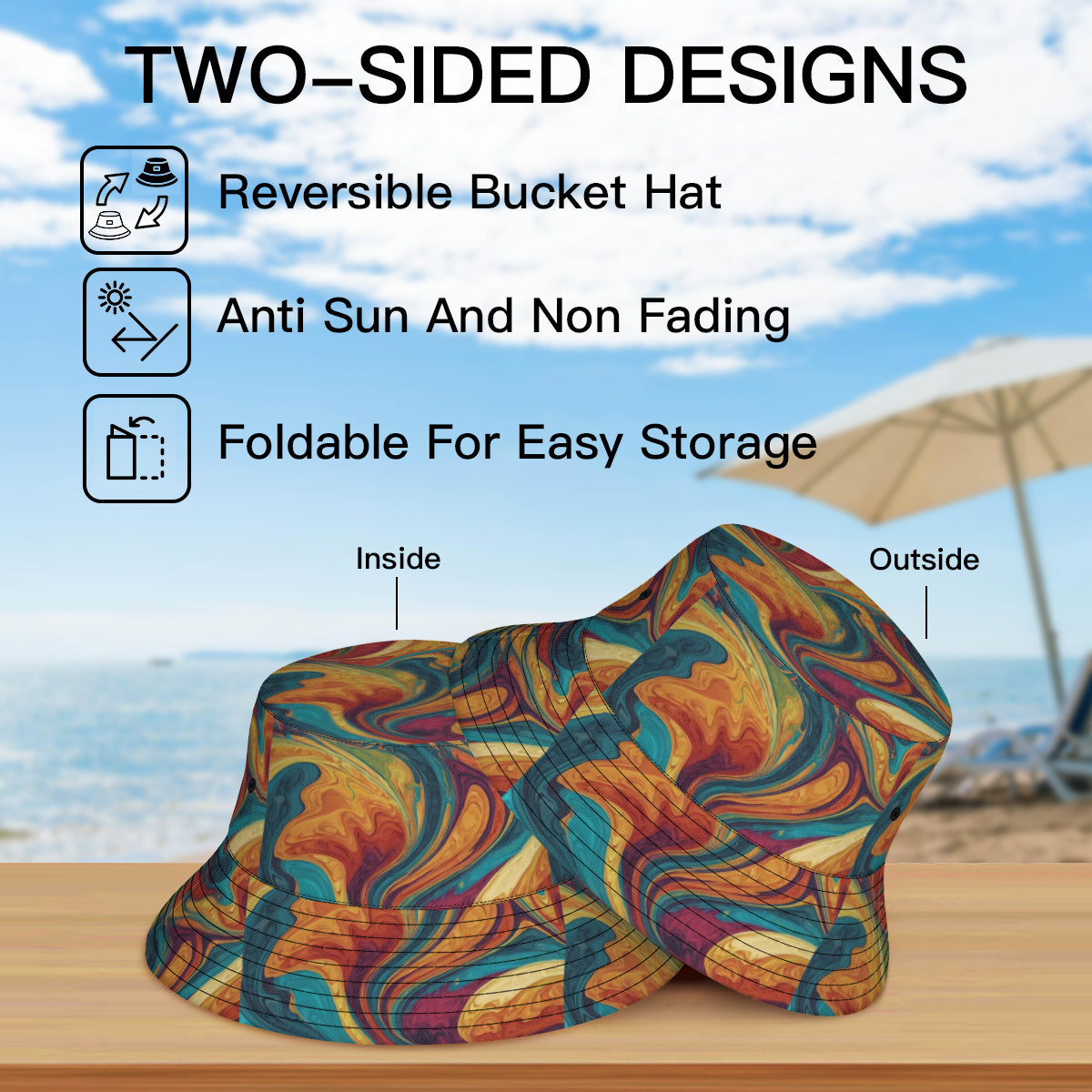Colorful Design Fisherman Hat | Polyester