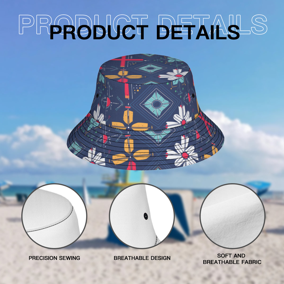 Abstract Pattern Double-Sided Fisherman Hat | Polyester