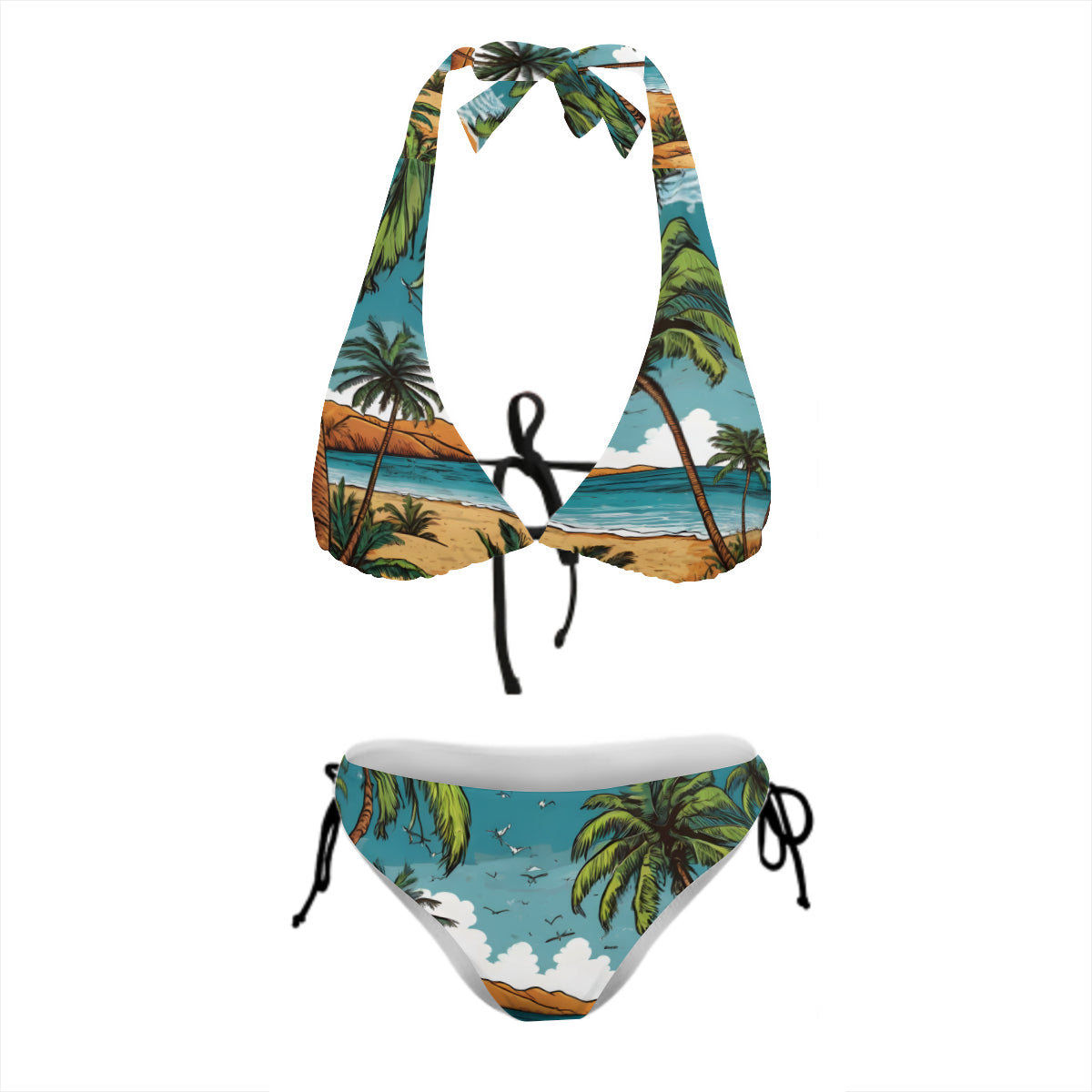 Beach Front Bikini Swimsuit (Multi-Faceted Design)|Polyester+Spandex