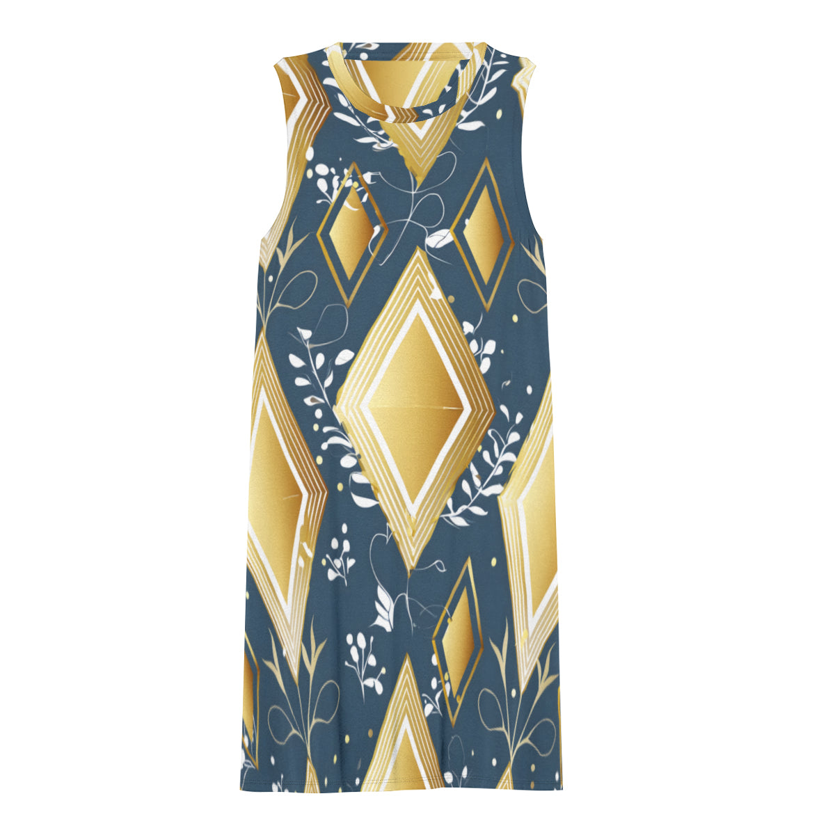 Abstract Gold Women's Casual Dress