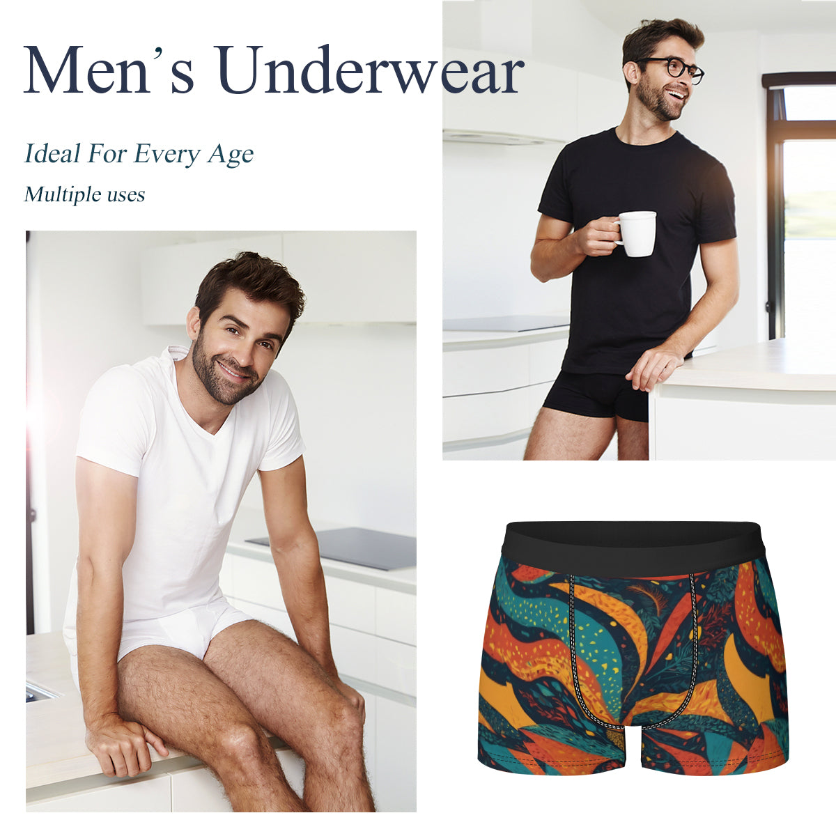 Abstract Beauty Men's Underwear (Front and Back Design)丨Polyester