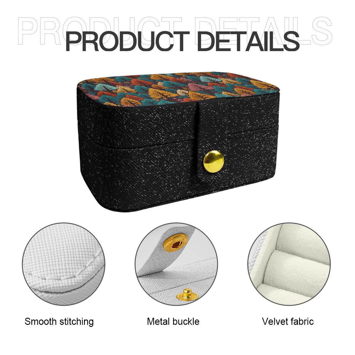 Beautiful Floral Personalized Portable Jewelry Box | PU