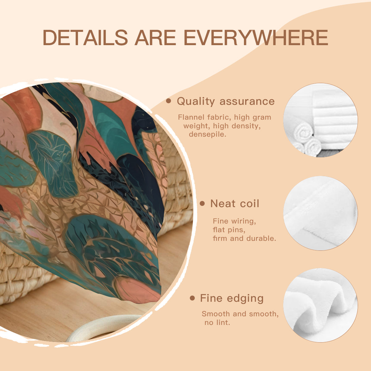 Abstract Wonder Single-Sided Printed Round Blanket