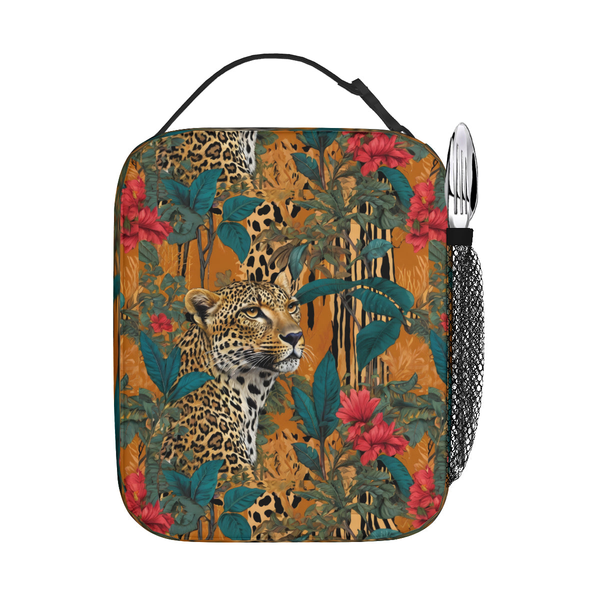 Warrior Leopard Portable Handheld Insulated Lunch Bag|Oxford Cloth