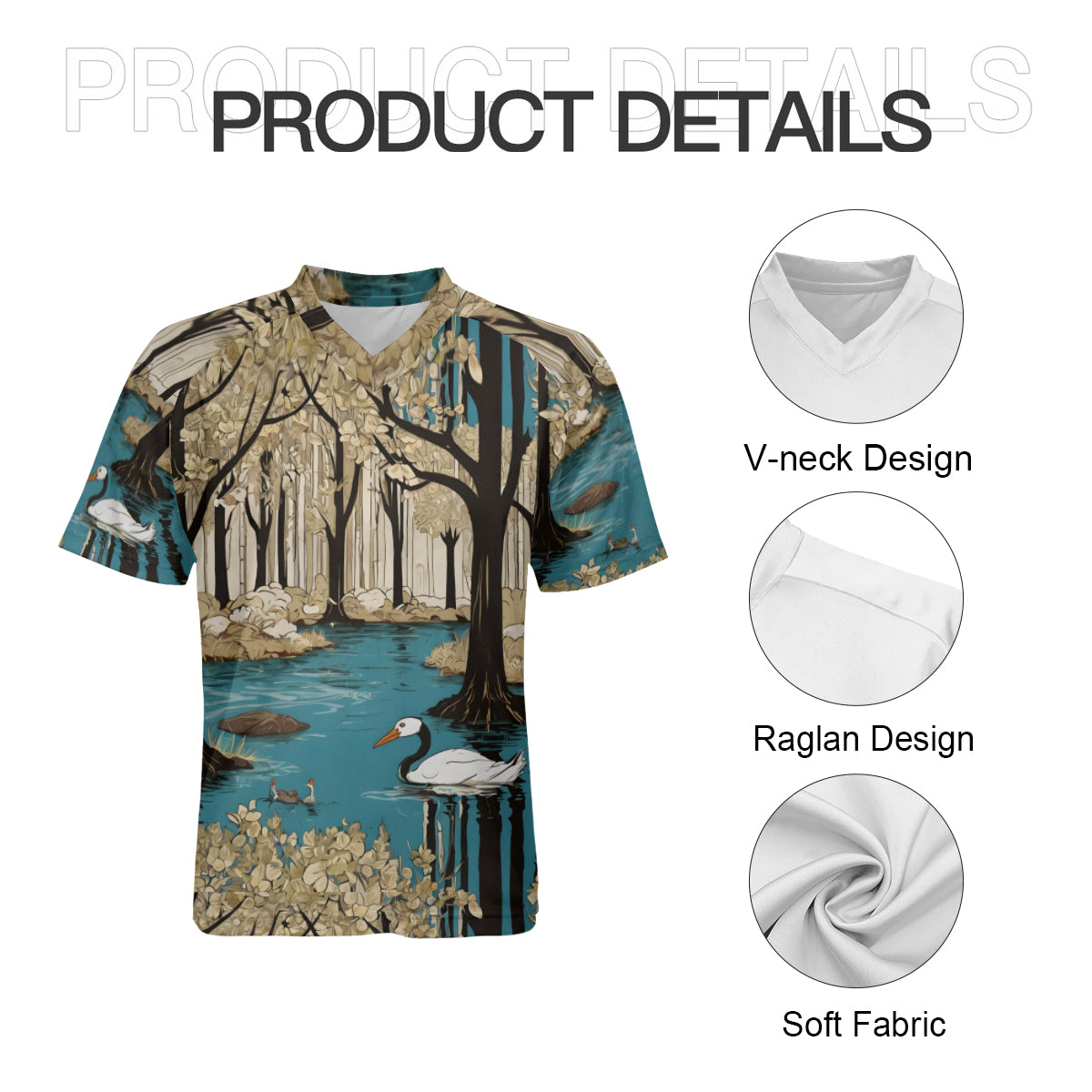 Landscape Wonder Men's V-Neck T-Shirt Men's Jersey | Polyester