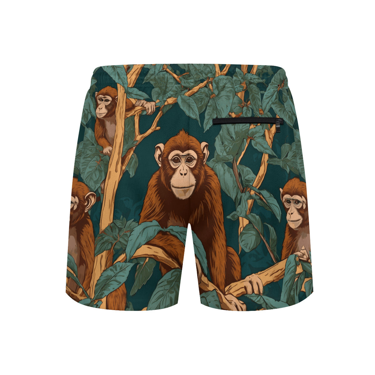 Monkey Vibes Men's Casual Shorts Double-Layer Sports Beach Pants