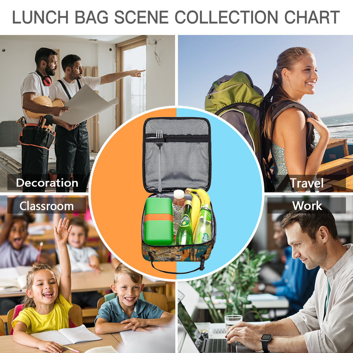 Warrior Leopard Portable Handheld Insulated Lunch Bag|Oxford Cloth