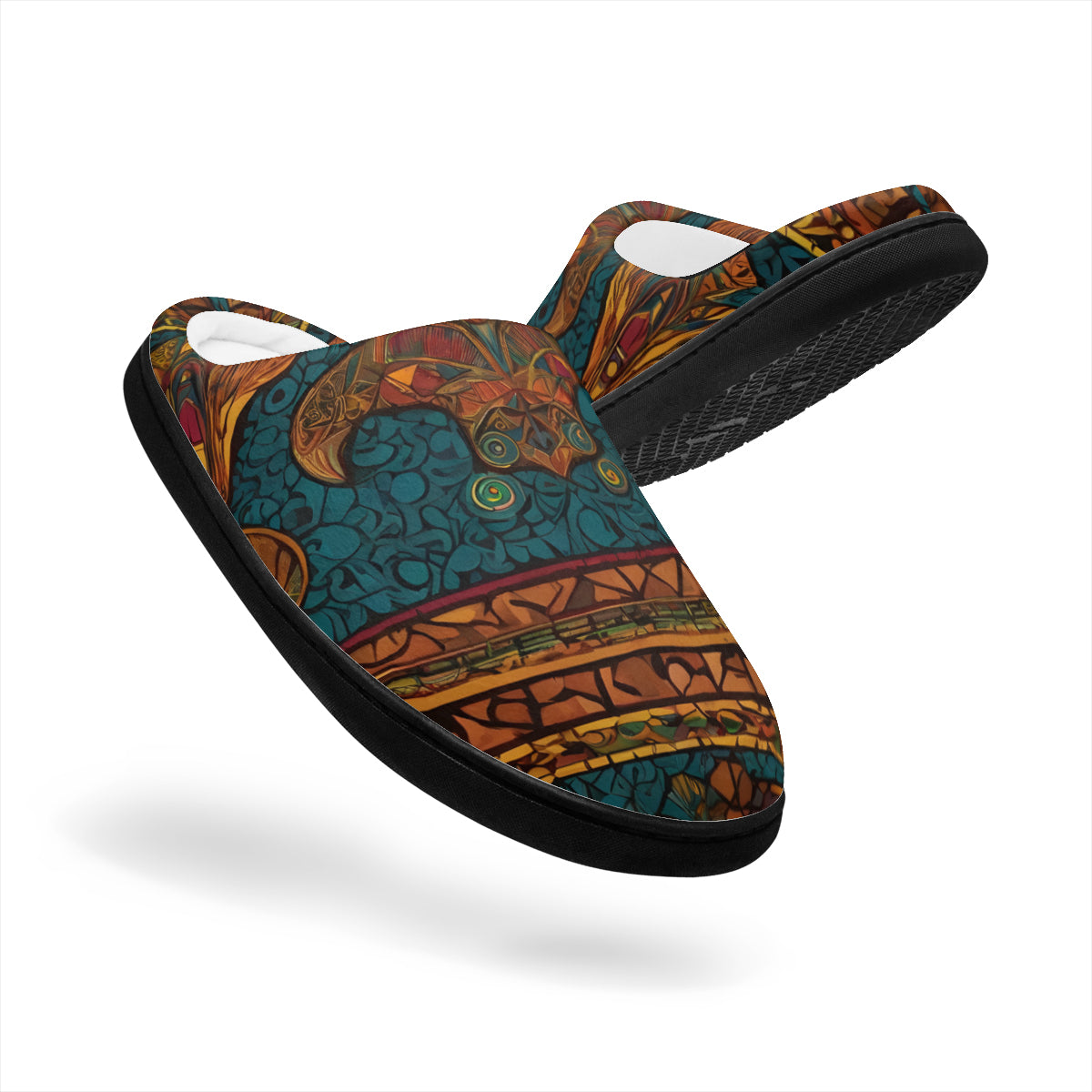 African Design Personalized Warm Cotton Slippers | Flannel