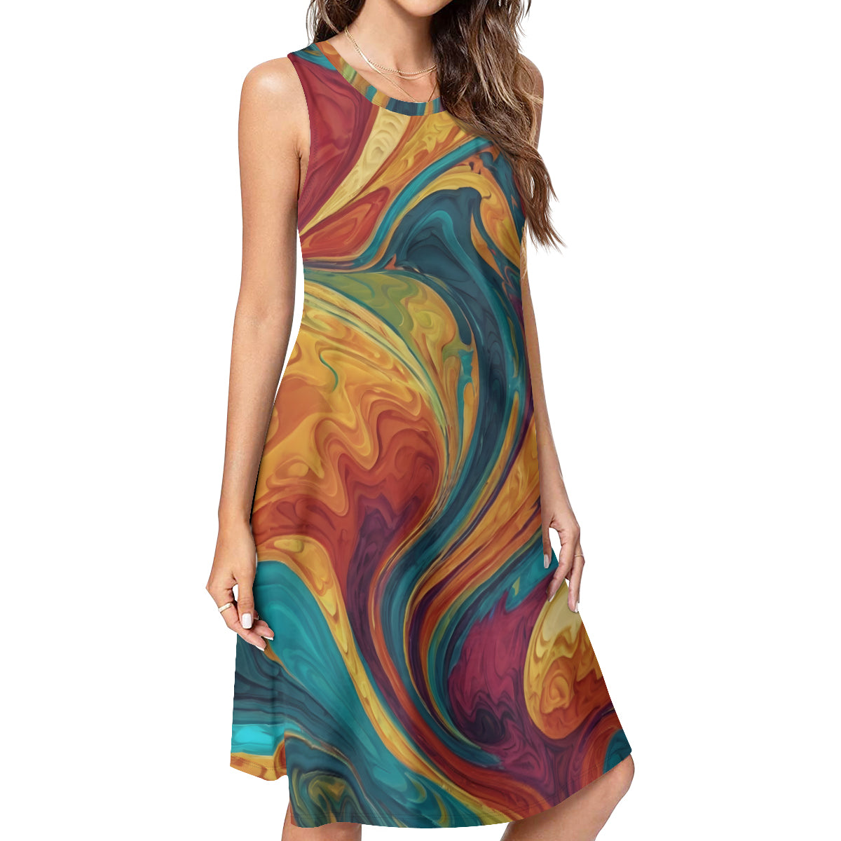 Colorful Design Women's Casual Dress | Polyester