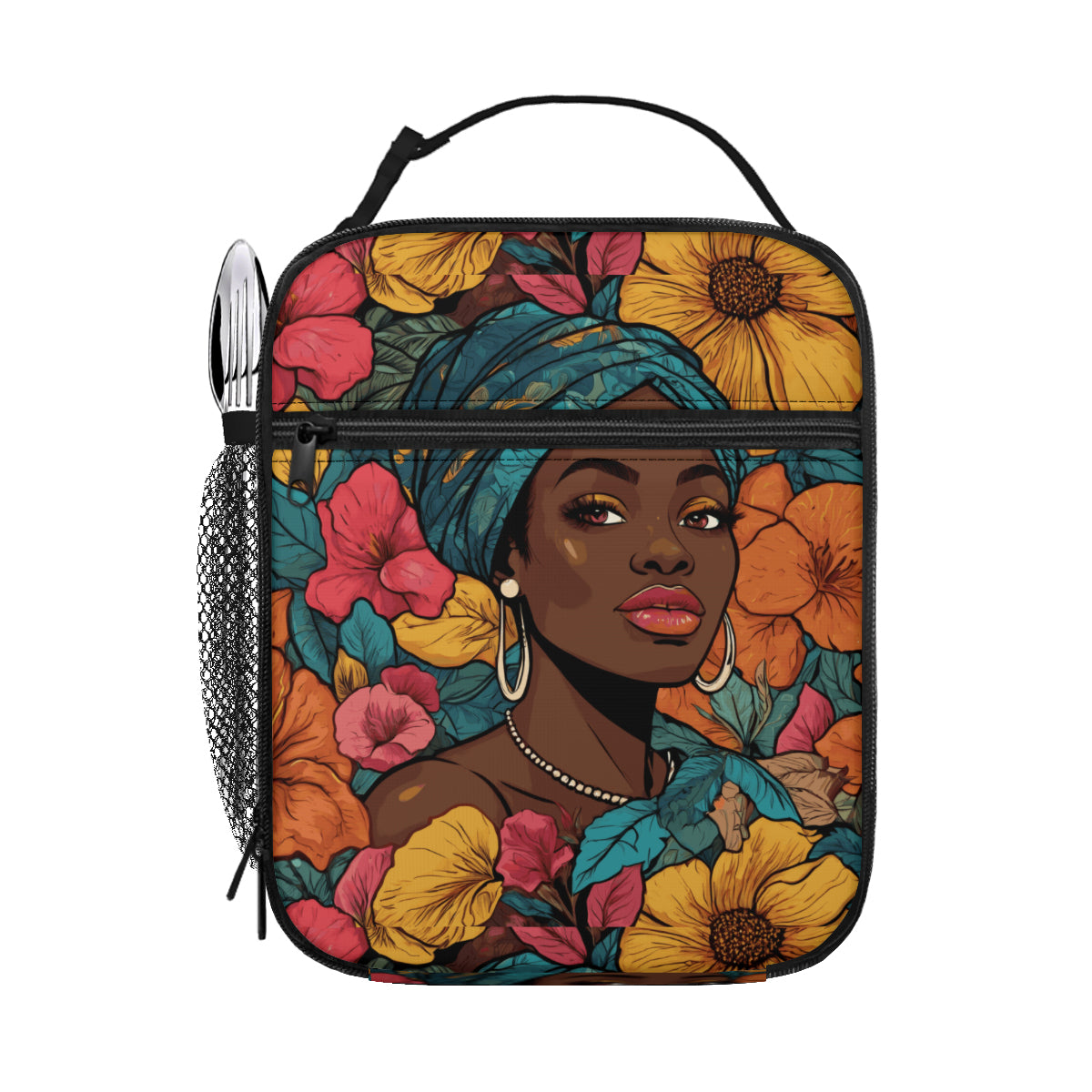 Melanin Queen Portable Handheld Insulated Lunch Bag|Oxford Cloth