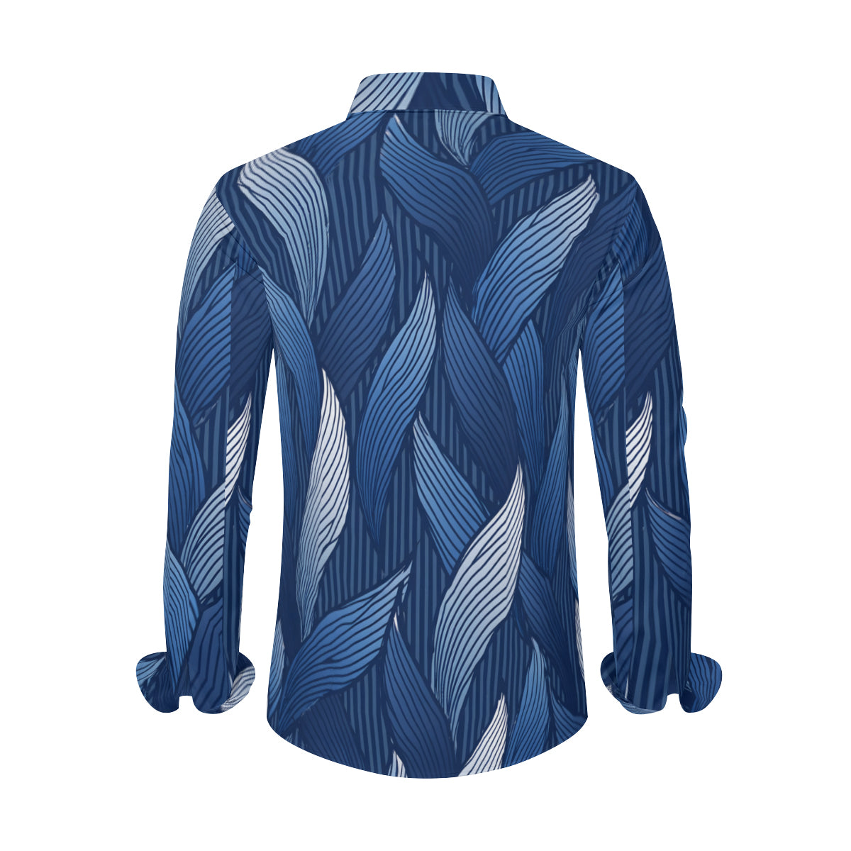 Blue Men's Classic Long-Sleeved Shirt