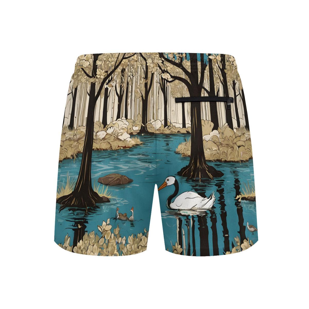 Landscape Wonder Men's Casual Shorts Double-Layer Sports Beach Pants (Short) | Polyester