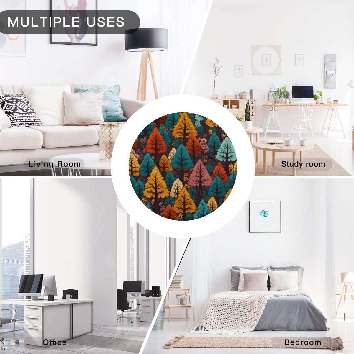 Beautiful Floral Single-Sided Printed Round Blanket | 280GSM Flannel