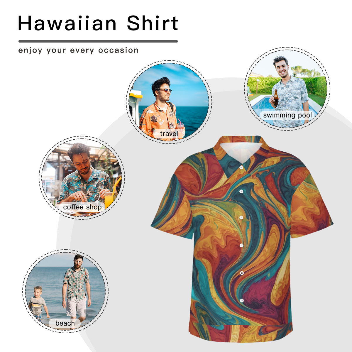 Colorful Design Men's Short-Sleeve Hawaiian Shirt
