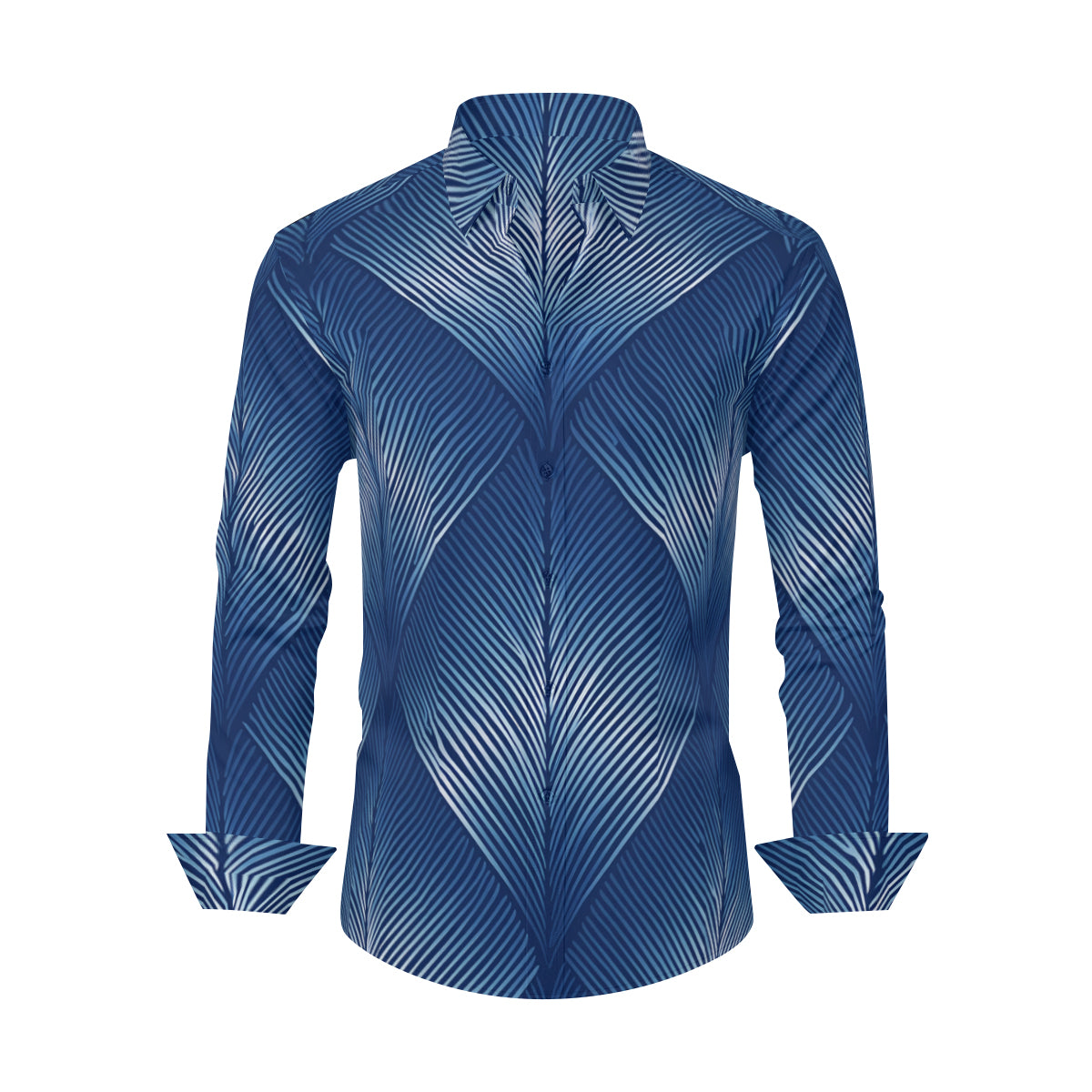 Blue Men's Classic Long-Sleeved Shirt
