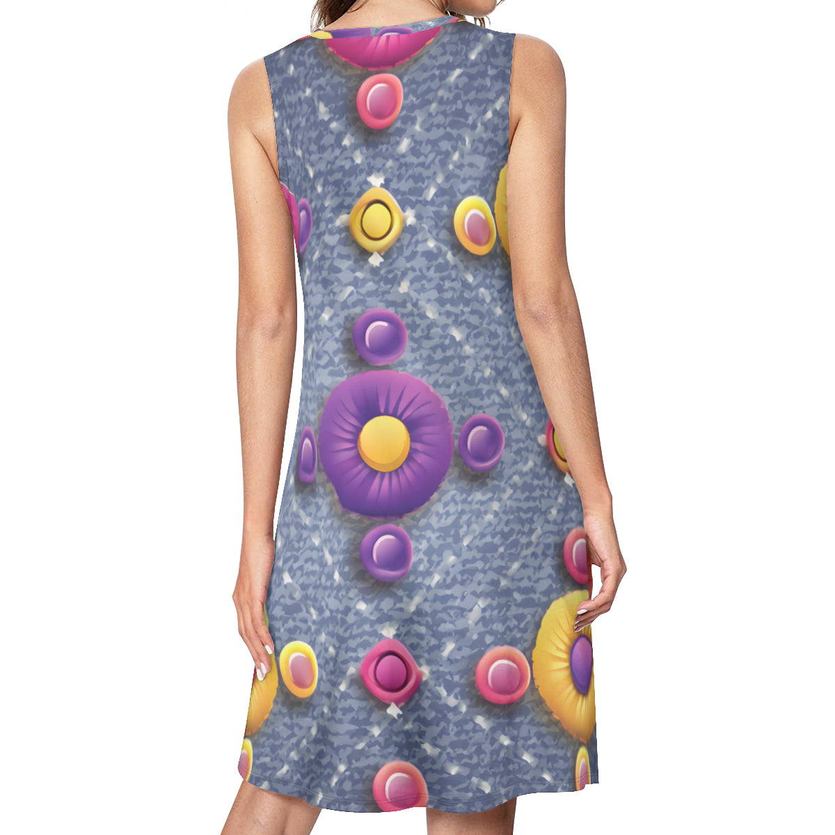 Abstract Vibrant Women's Casual Dress | Polyester