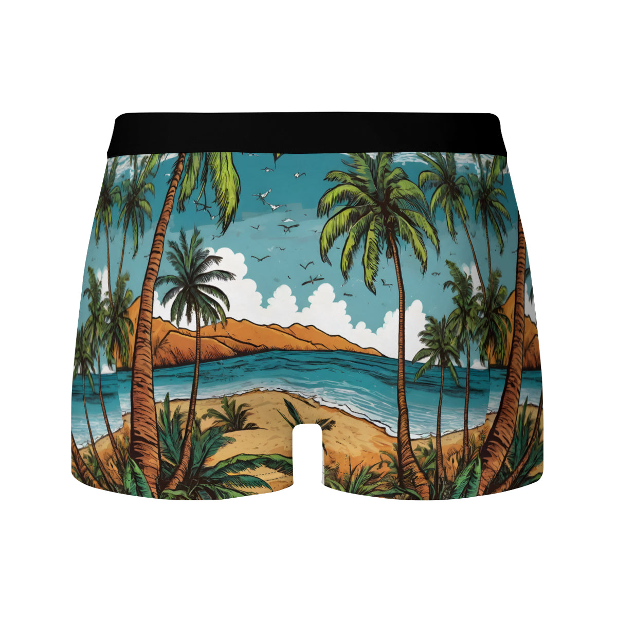 Beach Front Men's Underwear (Front and Back Design)丨Polyester
