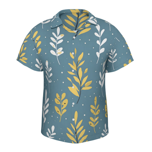 Floral Blue Hawaiian Shirt