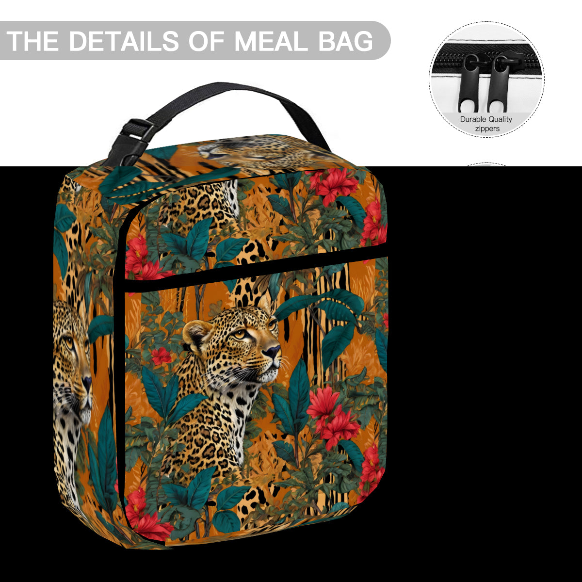Warrior Leopard Portable Handheld Insulated Lunch Bag|Oxford Cloth