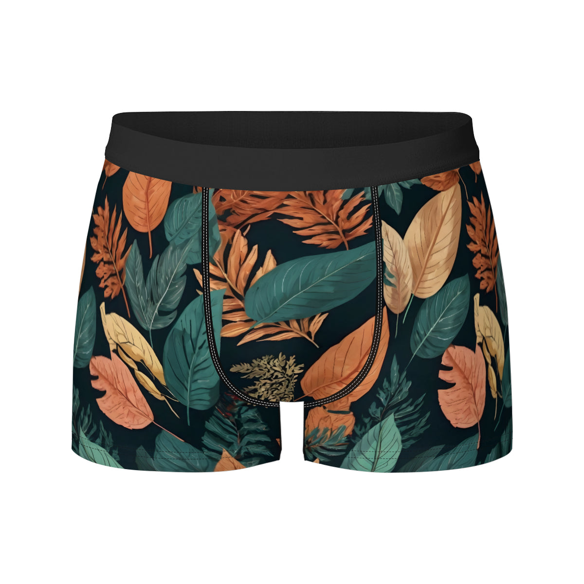 Colorful Leaves Men's Underwear (Front and Back Design)丨Polyester