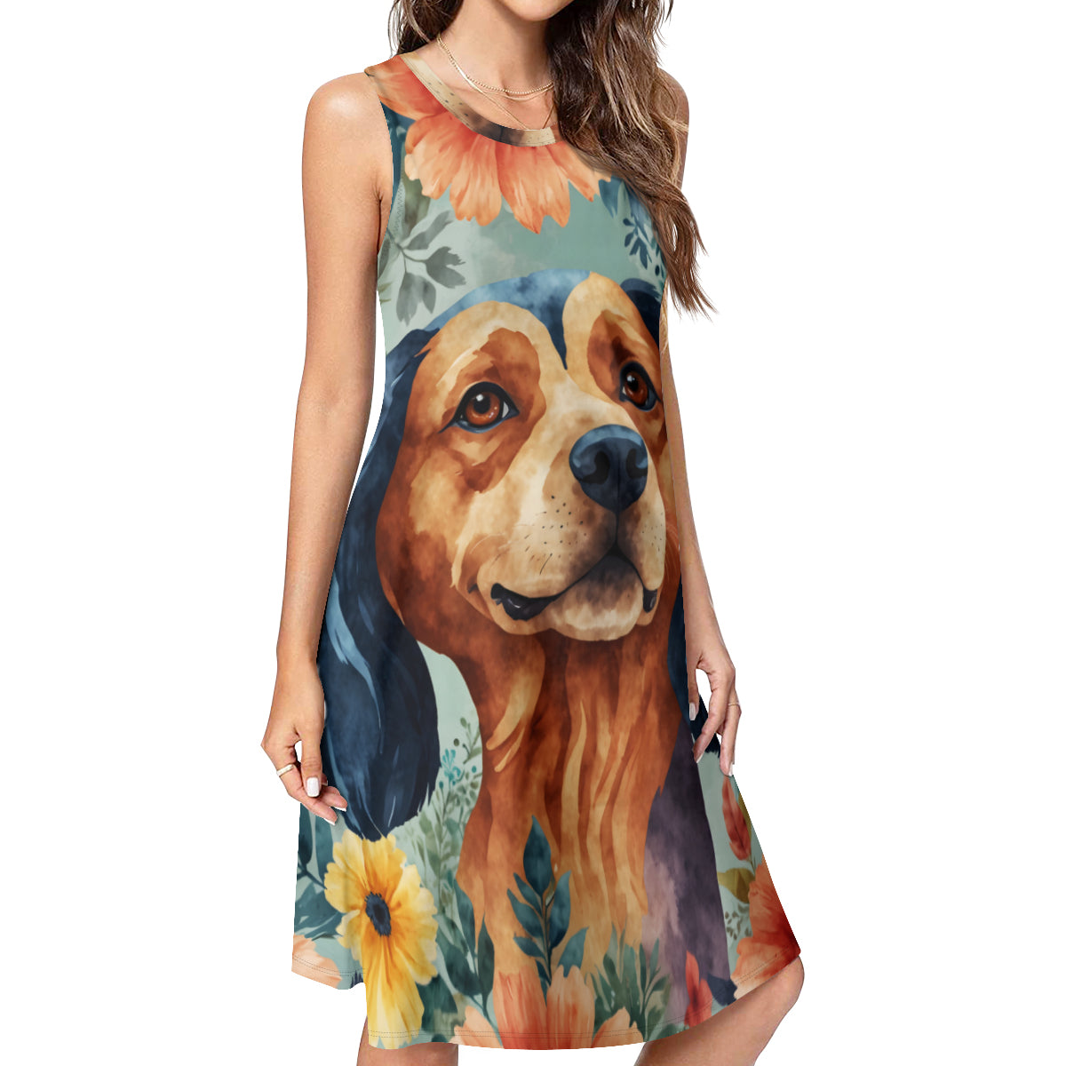 Dog Lover Women's Casual Dress | Polyester