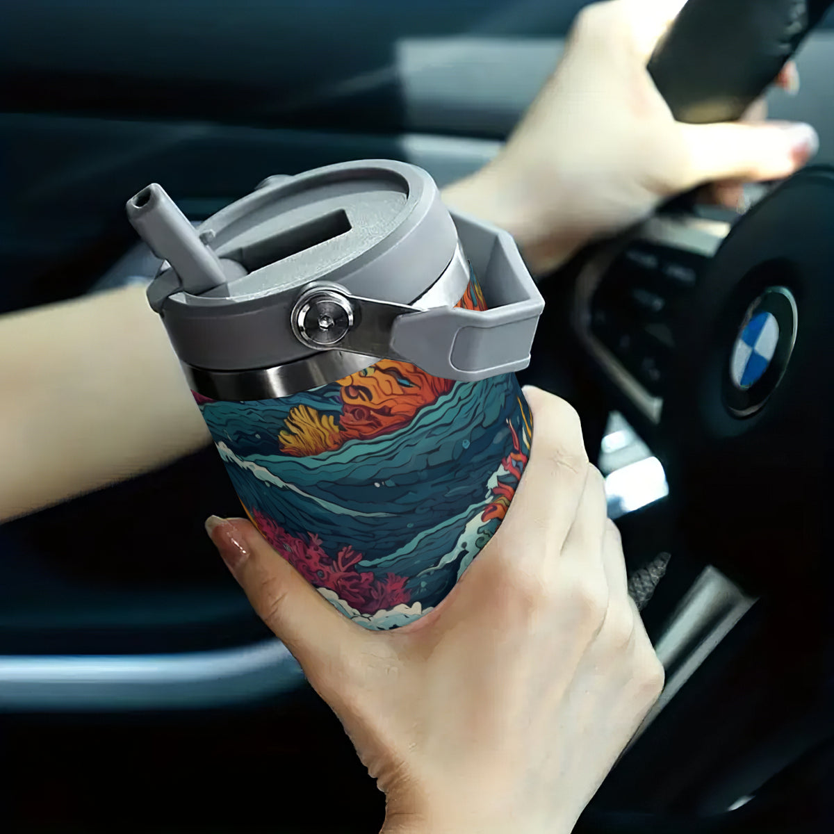 Ocean Waves Personalized Portable Tumbler (880ml/30oz) | Stainless Steel 304