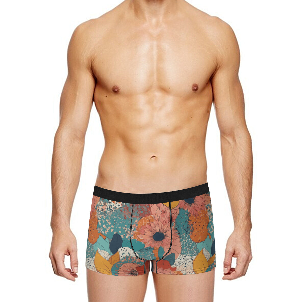 Awesome Floral Men's Underwear (Front and Back Design)丨Polyester