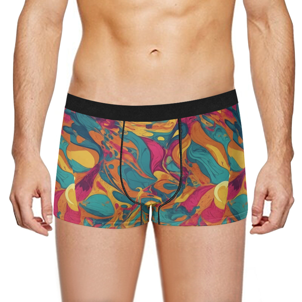 Colorful Pattern Men's Underwear (Front and Back Design)丨Polyester