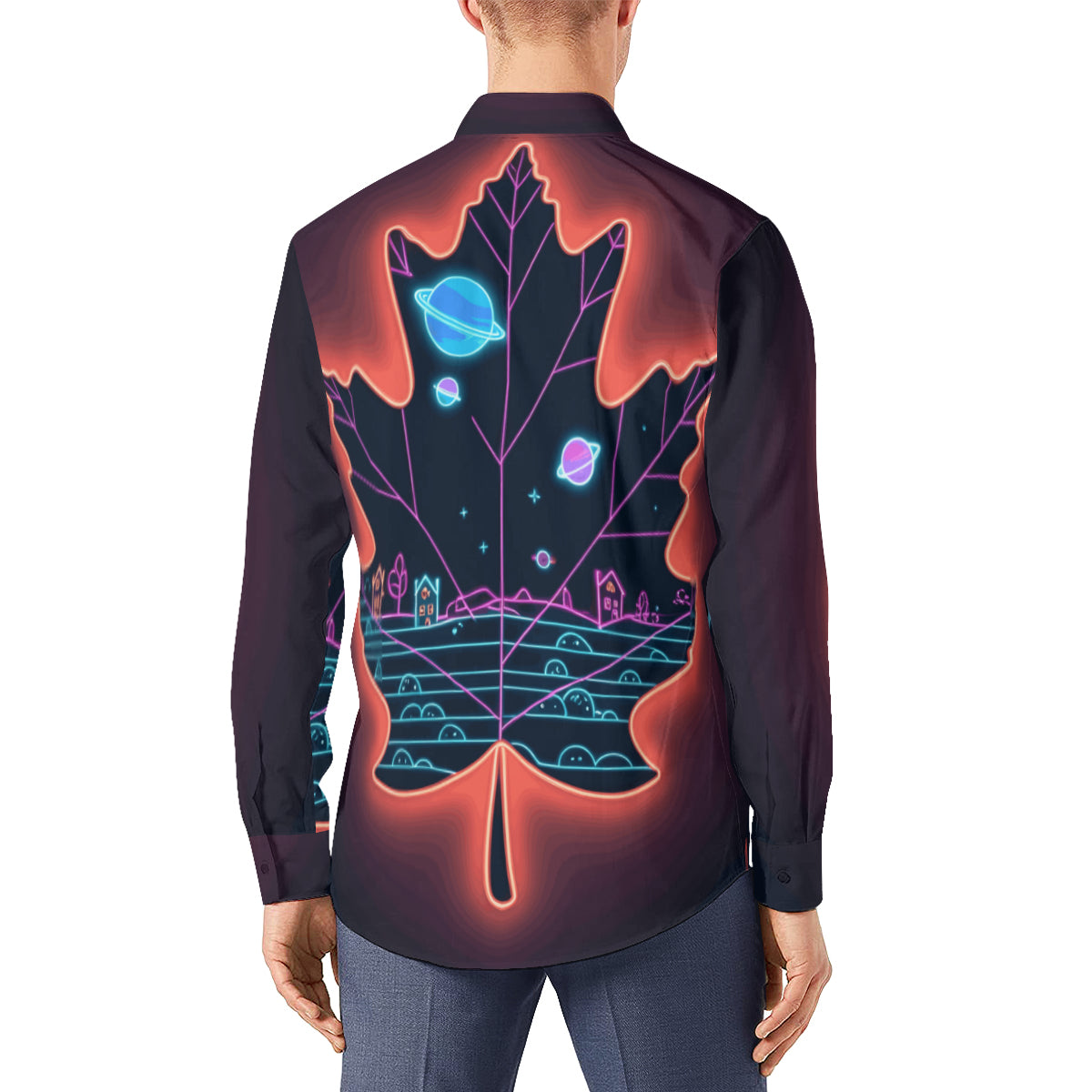 Smart Leave Men's Classic Long-Sleeved Shirt | Polyester
