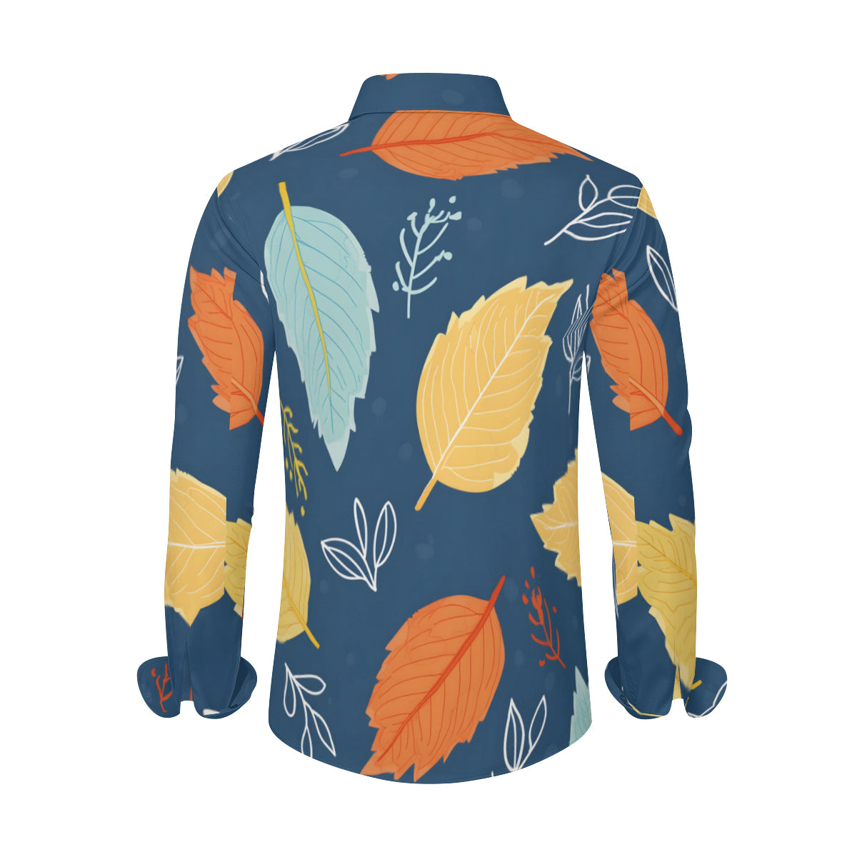 Beautiful Floral Men's Classic Long-Sleeved Shirt | Polyester