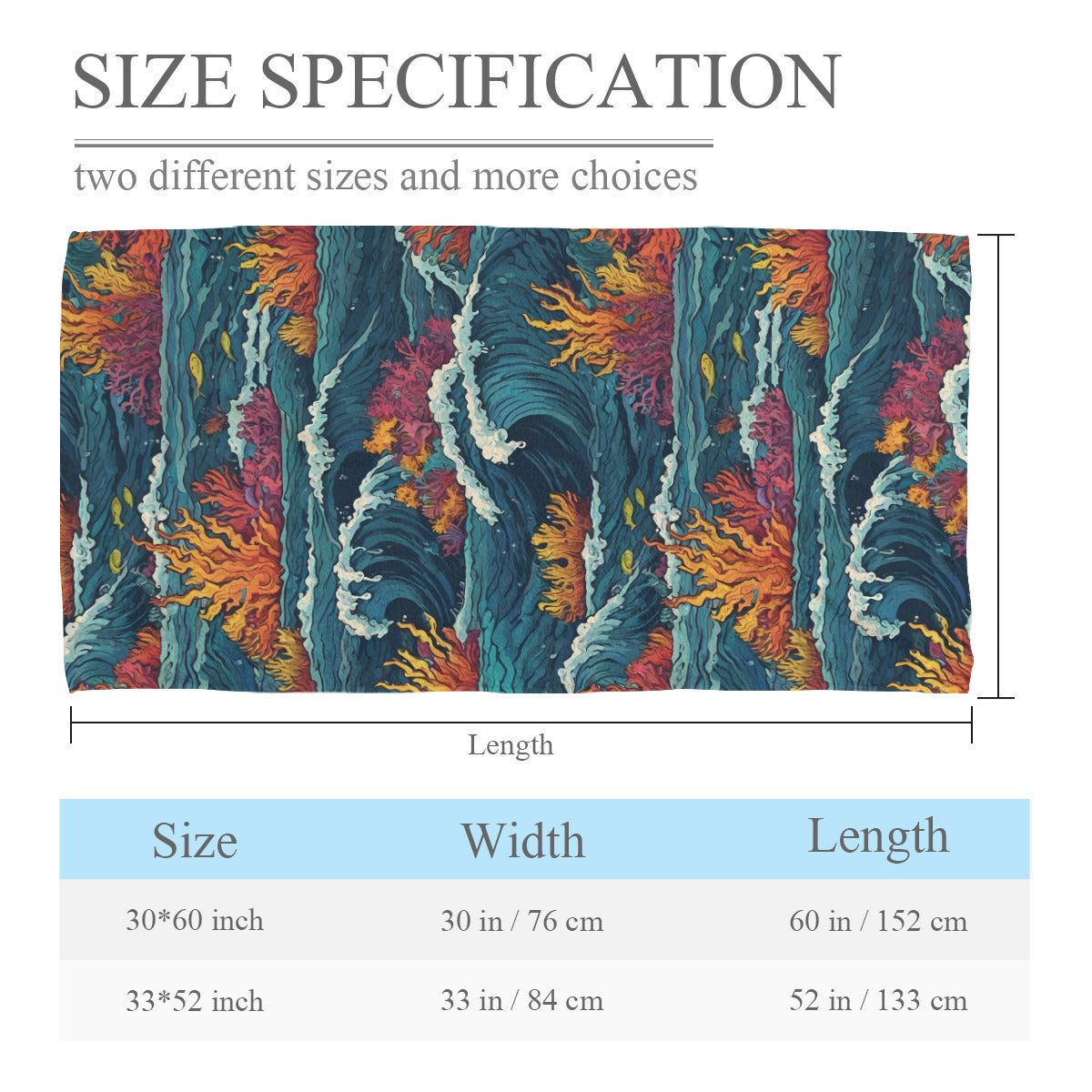 Ocean Waves Beach towel (comfortable model)|Polyester