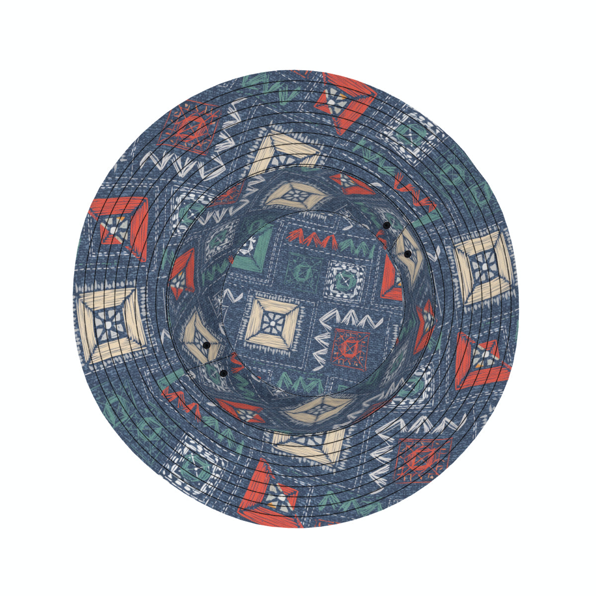 Denim Abstract Design Double-Sided Fisherman Hat | Polyester