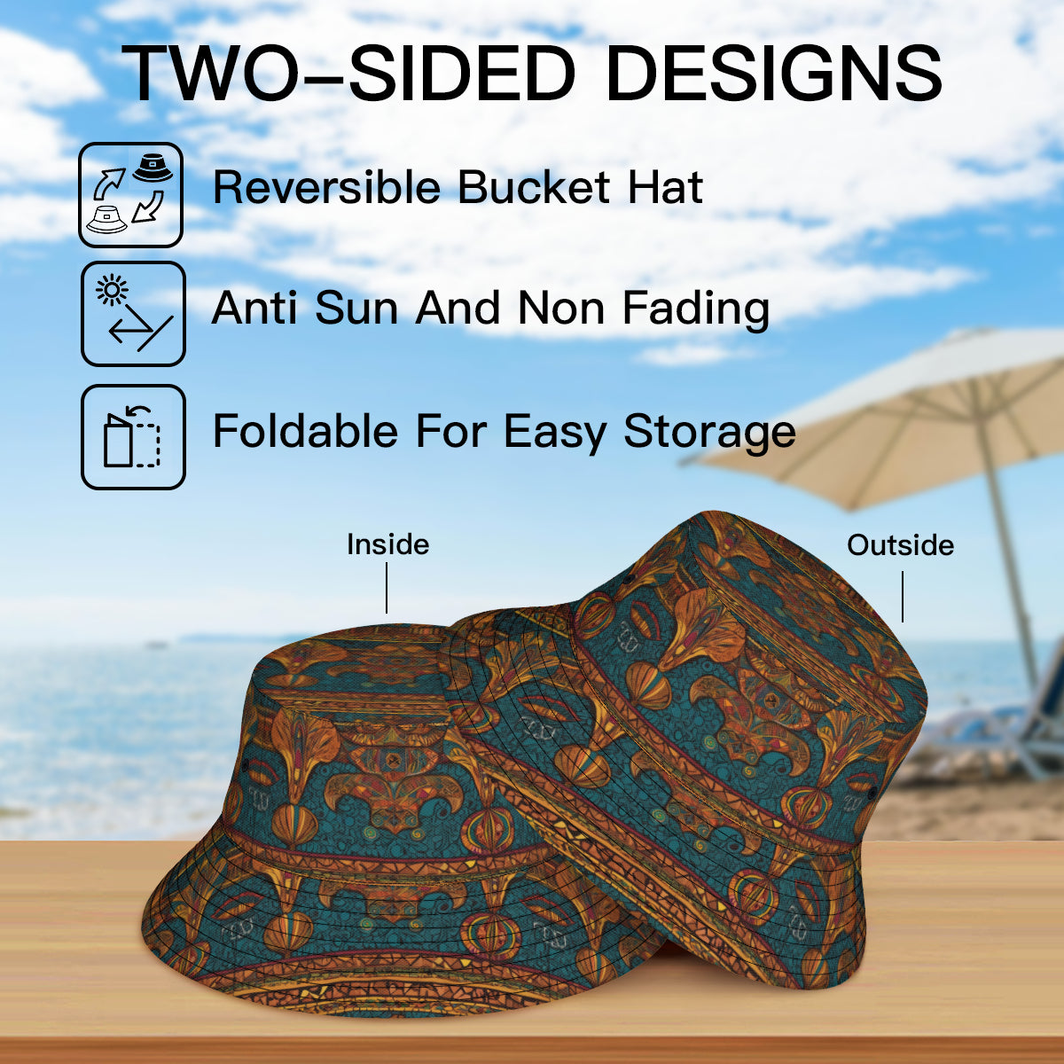 African Design Fisherman Hat | Polyester