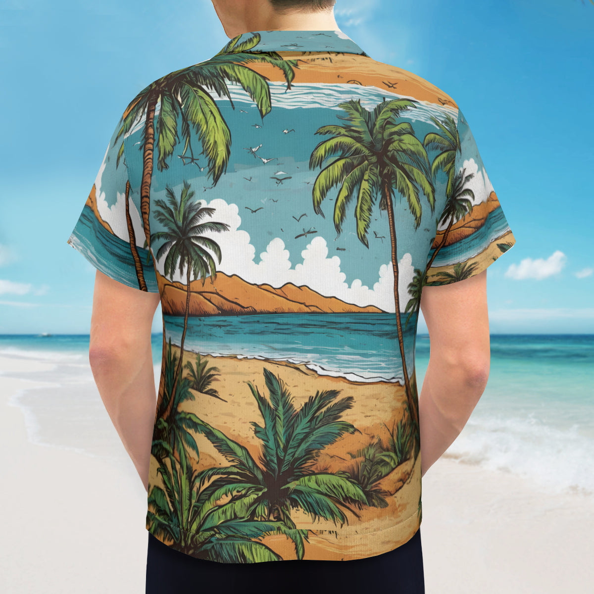 Beach Front Hawaiian Shirt(No chest pocket) | Polyester