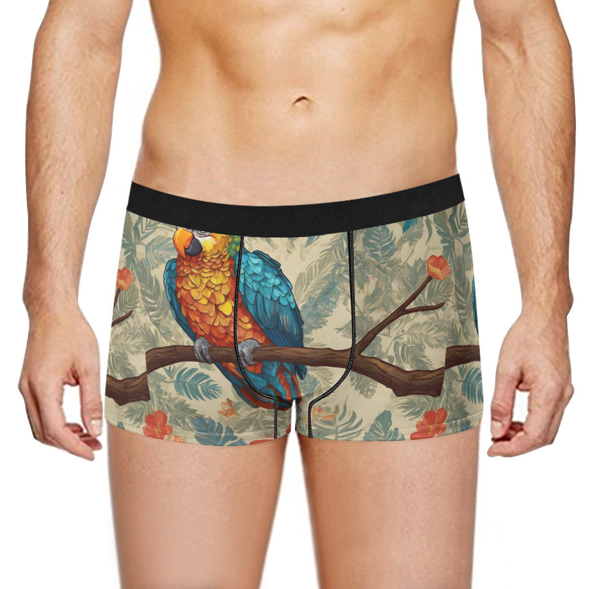 Parrot Design Men's Underwear (Front and Back Design)丨Polyester