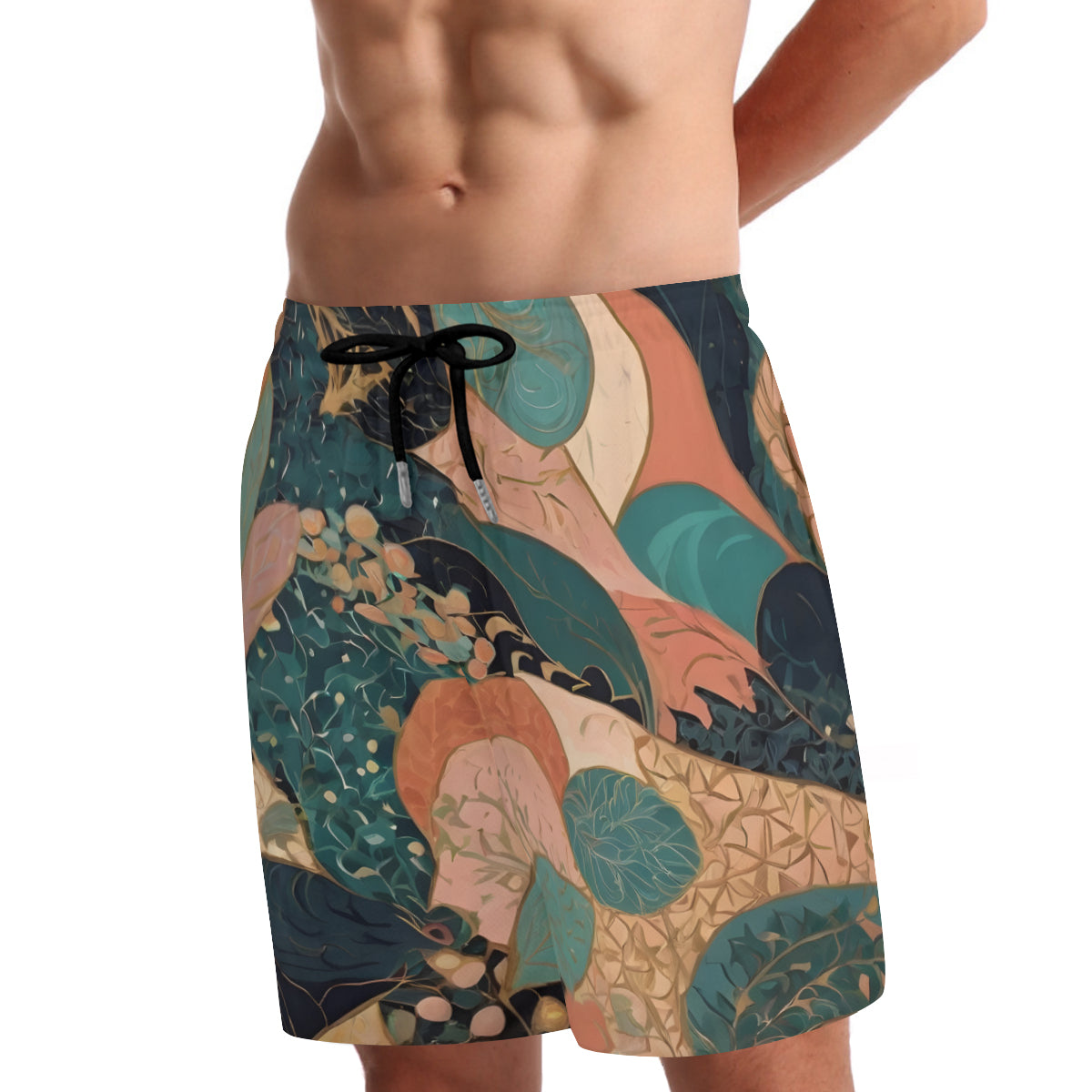 Abstract Wonder Men's Casual Shorts Double-Layer Sports Beach Shorts