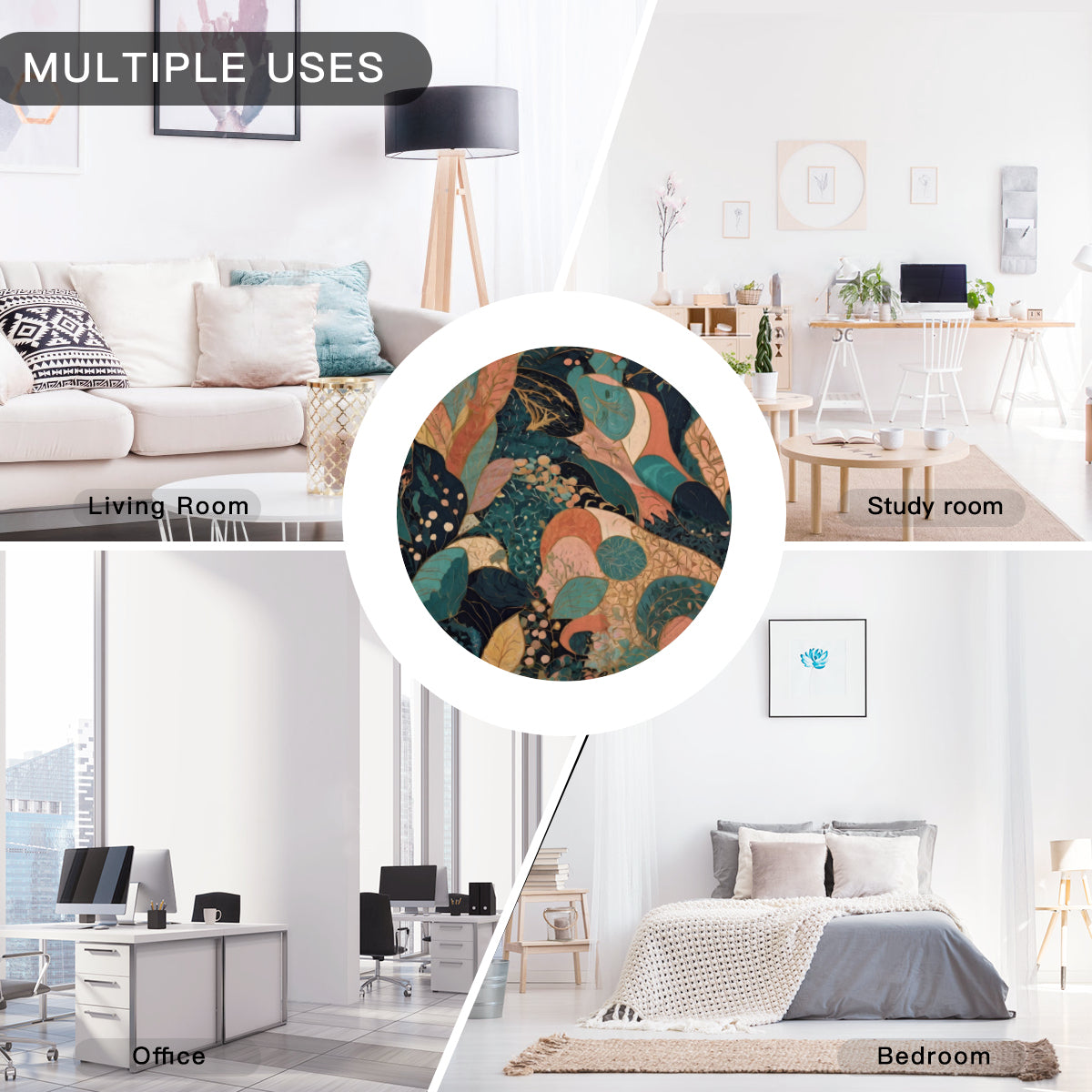 Abstract Wonder Single-Sided Printed Round Blanket