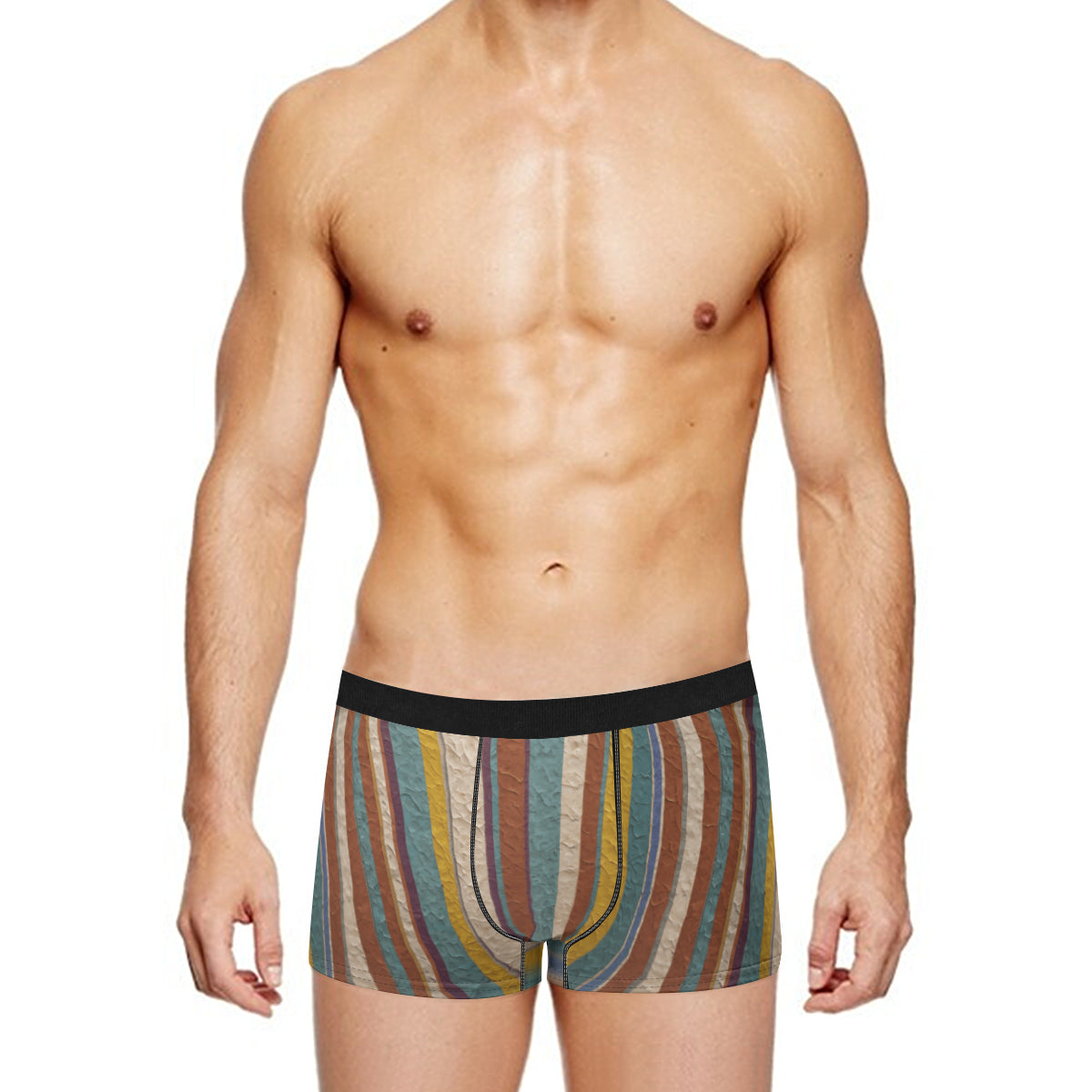Strip Design Men's Underwear (Front and Back Design)丨Polyester