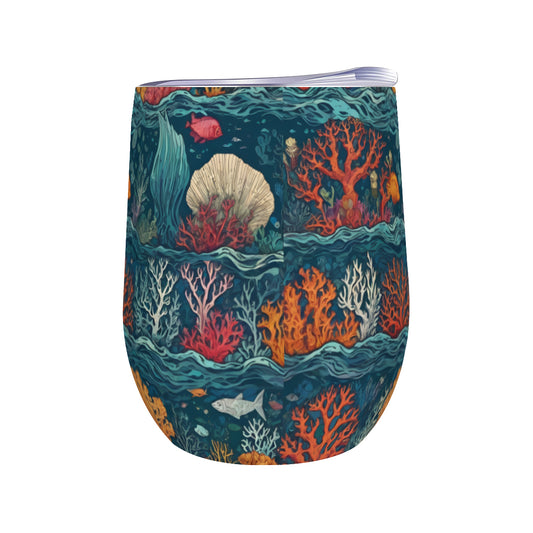 Under Sea Beauty Stemless Wine Tumbler(350ml/12oz)| Stainless steel 304