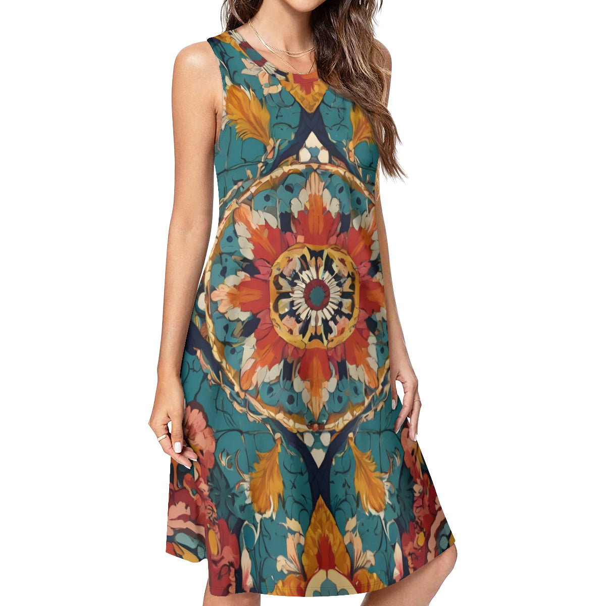 Abstract Design Women's Casual Dress | Polyester
