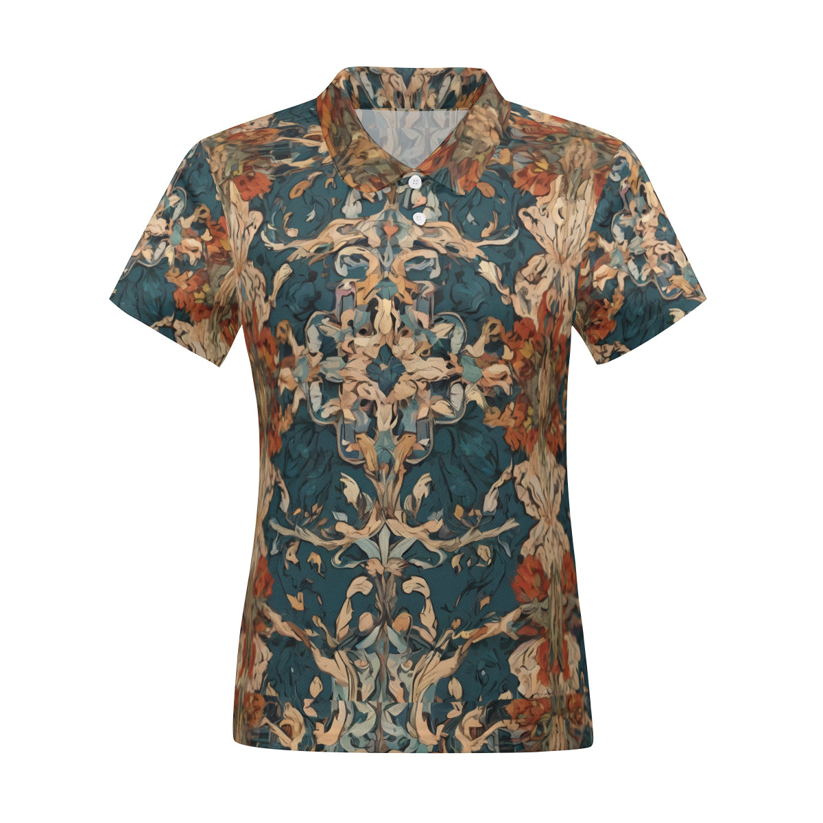 Abstract Design Women's Short-Sleeved Polo Shirt