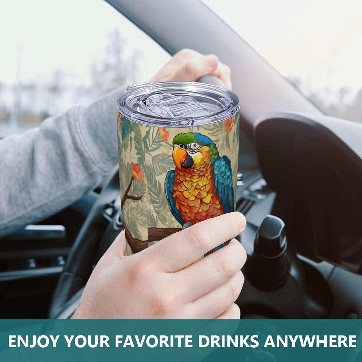 Parrot Design Outdoor Travel Carry Tumbler (600ml/20oz) | Stainless Steel 304