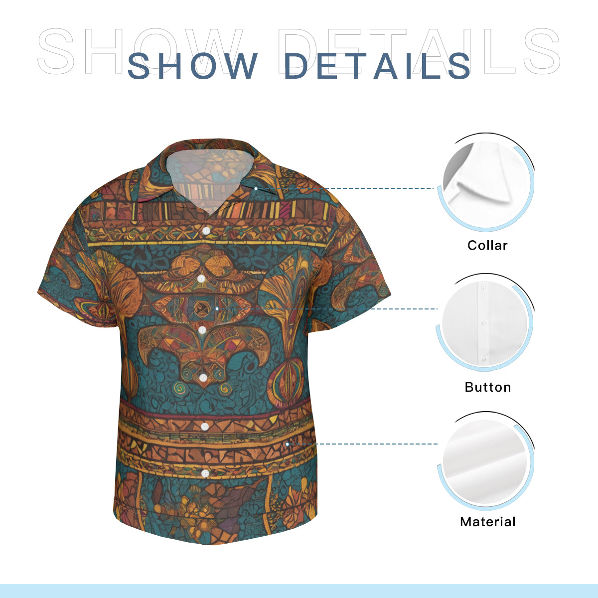 African Design Hawaiian Shirt(No chest pocket) | Polyester