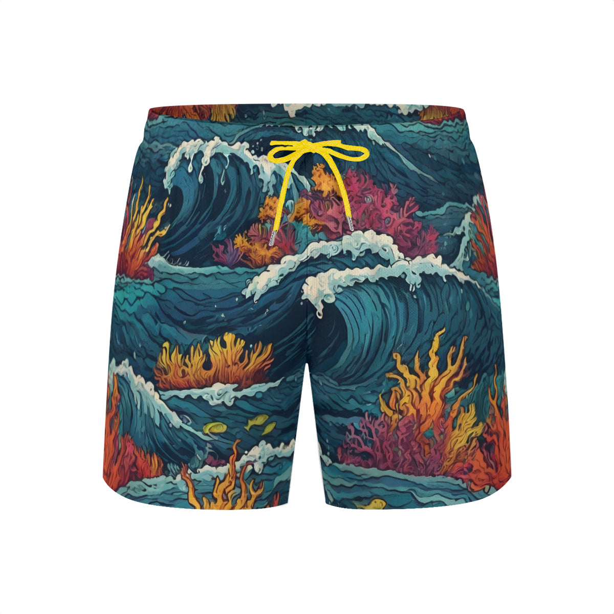 Ocean Waves Short Sports Beach Shorts (Multifaceted Design) | Polyester