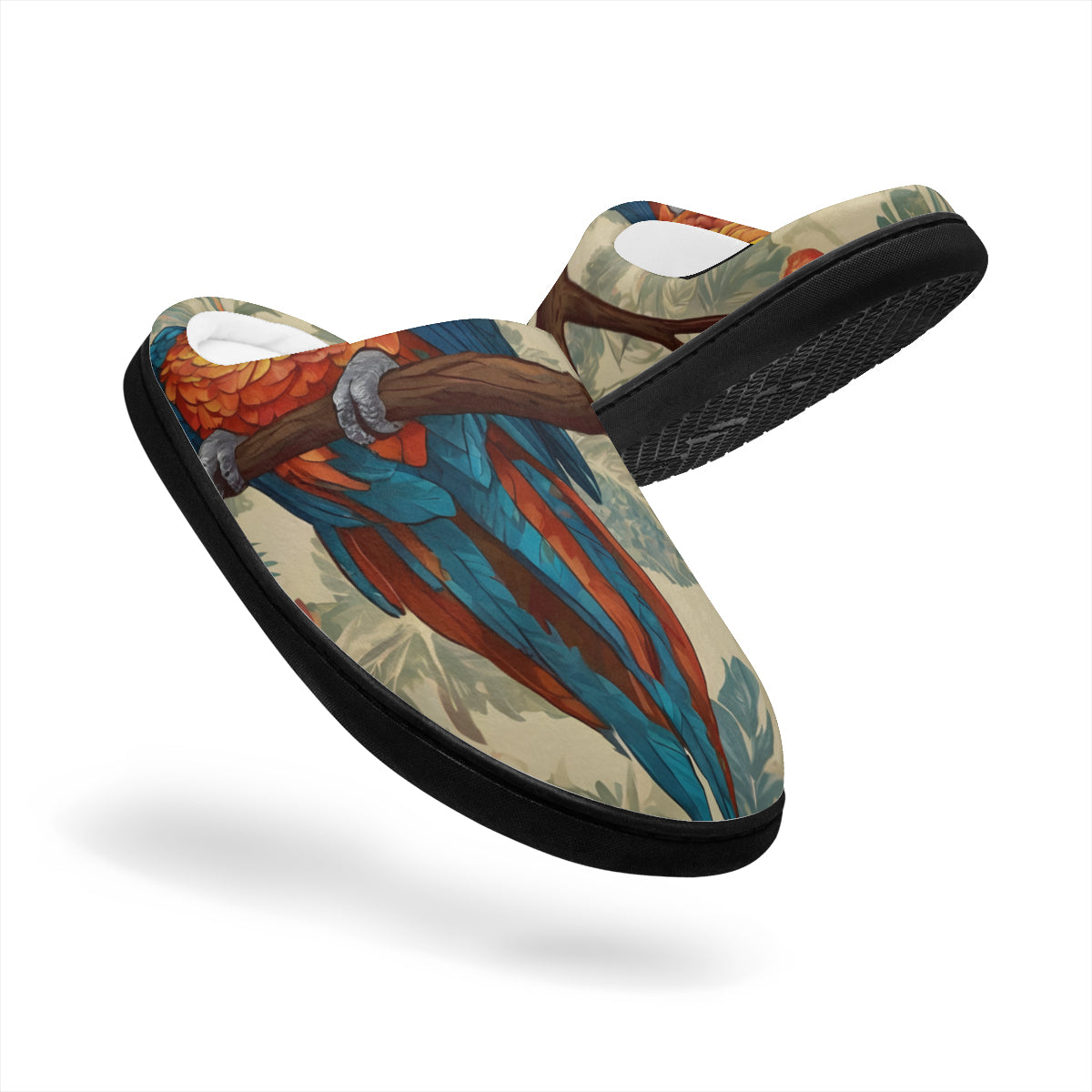 Parrot Design Personalized Warm Cotton Slippers | Flannel