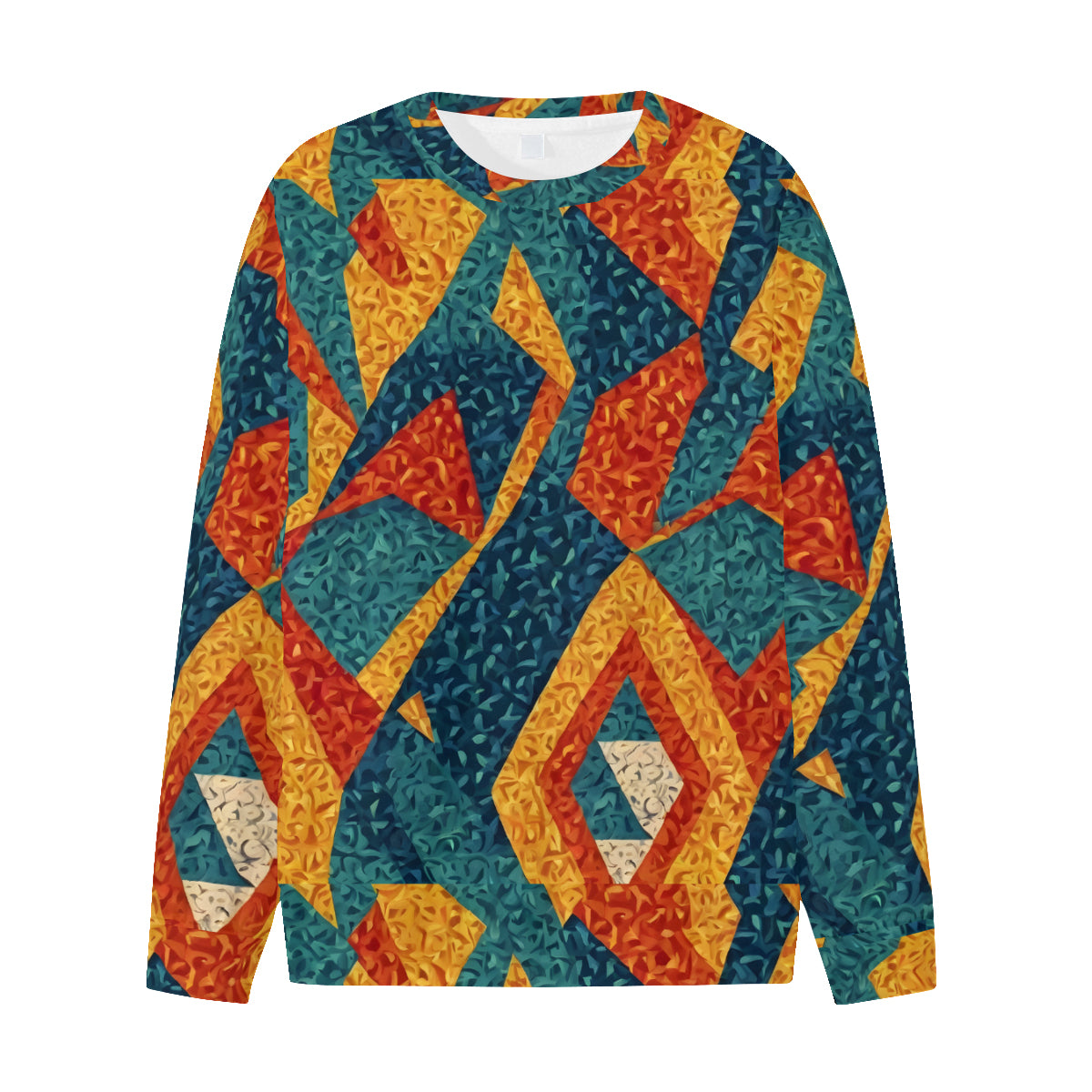 Abstract Pattern Men's O-Neck Long-Sleeved T-Shirt | 180GSM Cotton