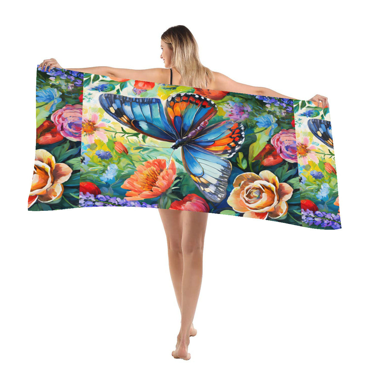 Tropical Butterfly Beach towel 33×52inch|Microfiber